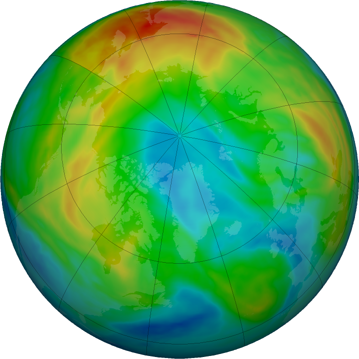 Arctic ozone map for 23 December 2021